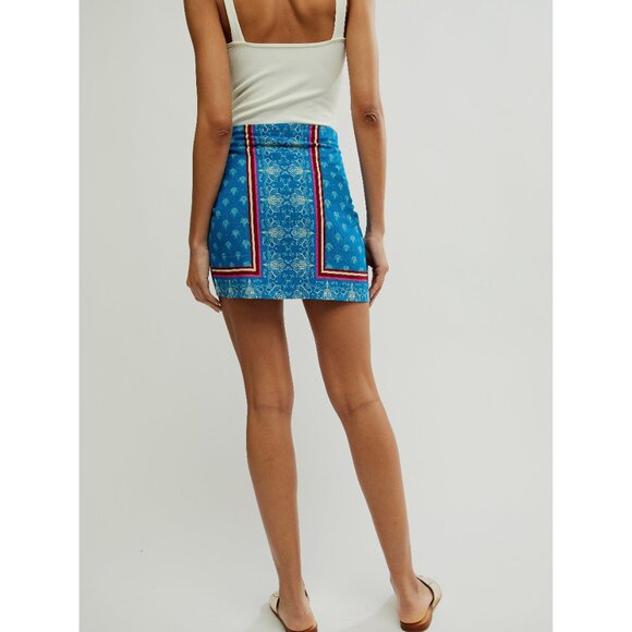 FREE PEOPLE Off Shore Sarong / Blue Border - Picture 5 of 8